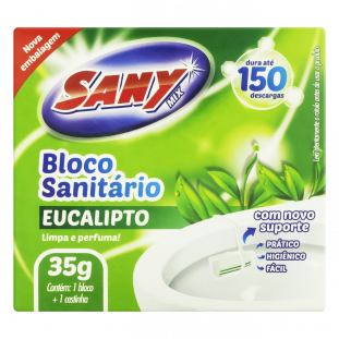 Detergente SanitA rio Bloco Eucalipto Sany Mix 35g