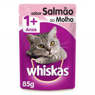 Alimento p/ Gatos Adultos 1+ Salmão ao Molho Whiskas Sachê 85g