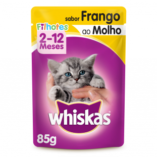 Alimento p/ Gatos Filhotes 2 a 12 Meses Frango ao Molho Whiskas Sachê 85g
